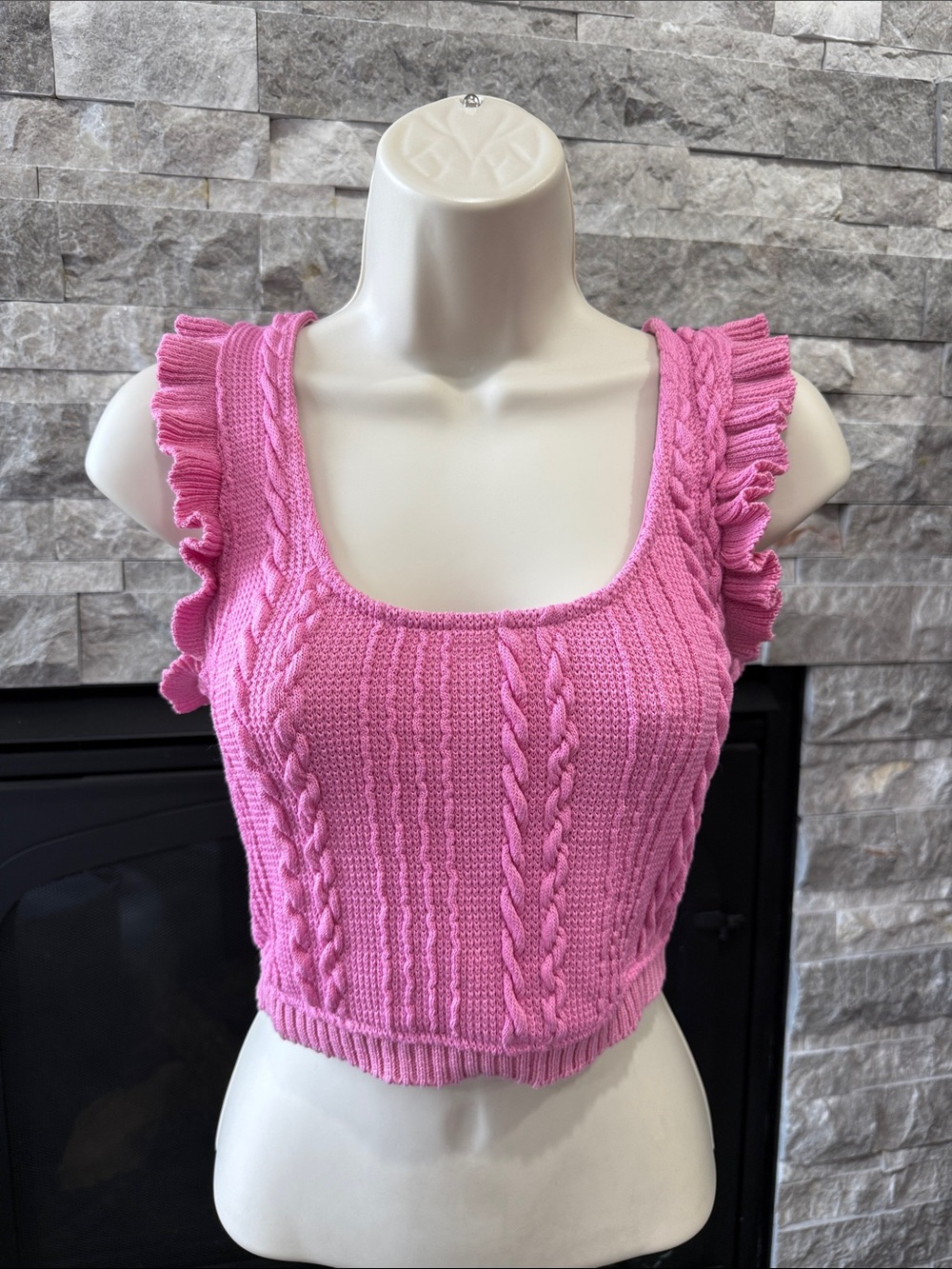 Zara Pink Ruffled Knit Top